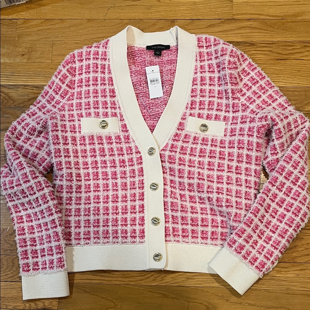 NWT Ann Taylor Pink Cardigan Sweater